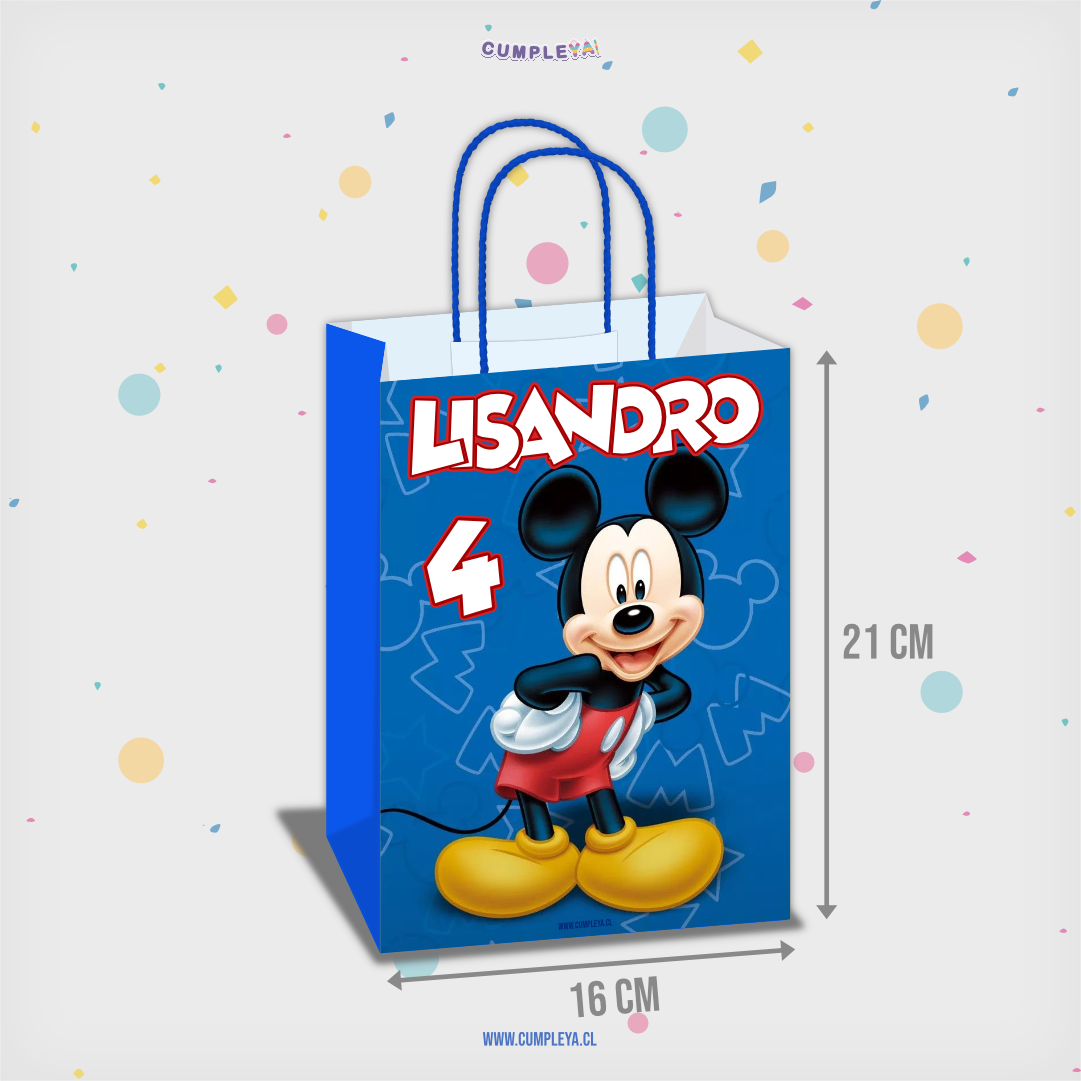 BOLSA SORPRESA MICKEY PERSONALIZADO 16X21X8CM