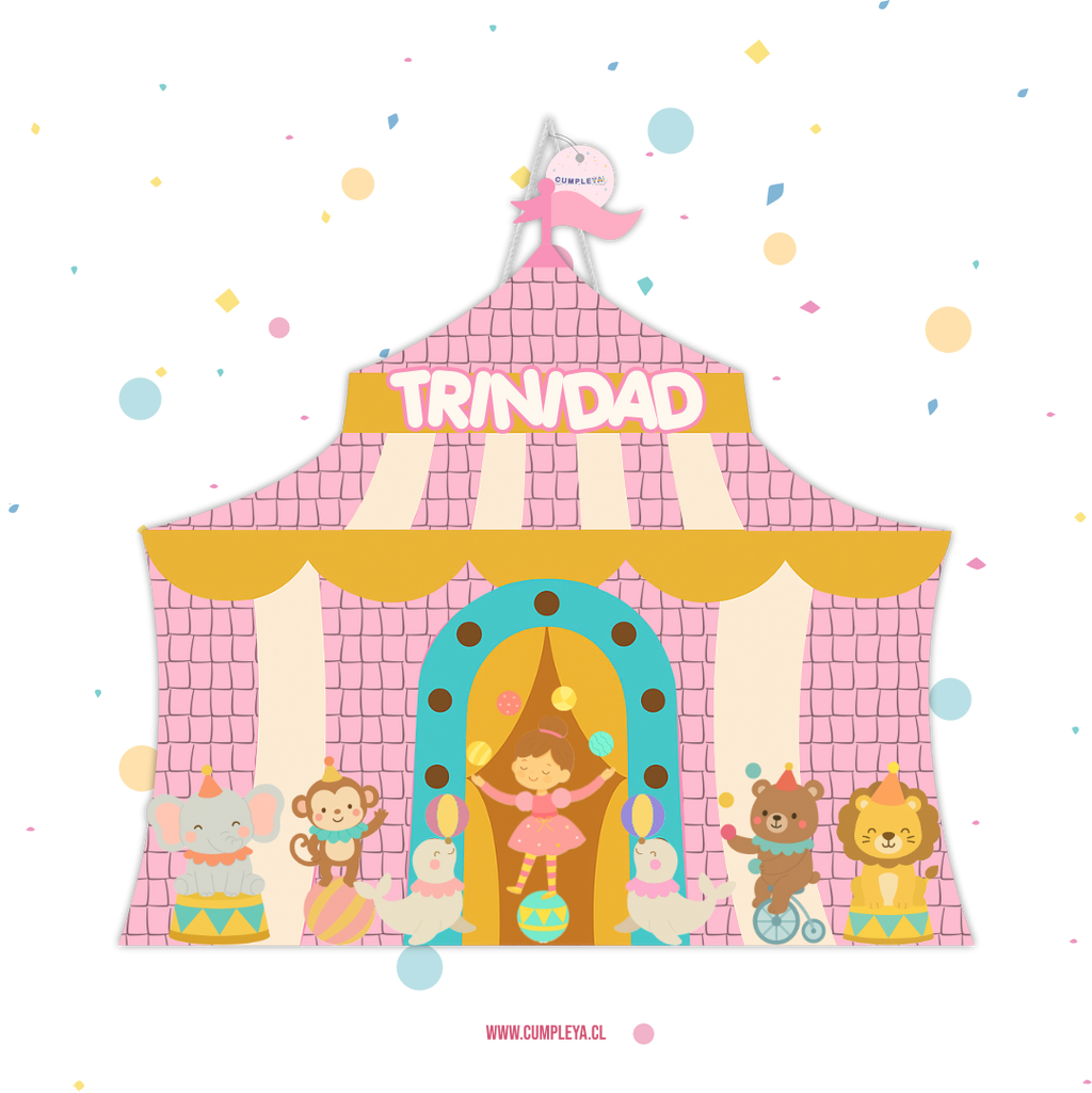 PIÑATA CIRCO ROSADO 40CM PREMIUM