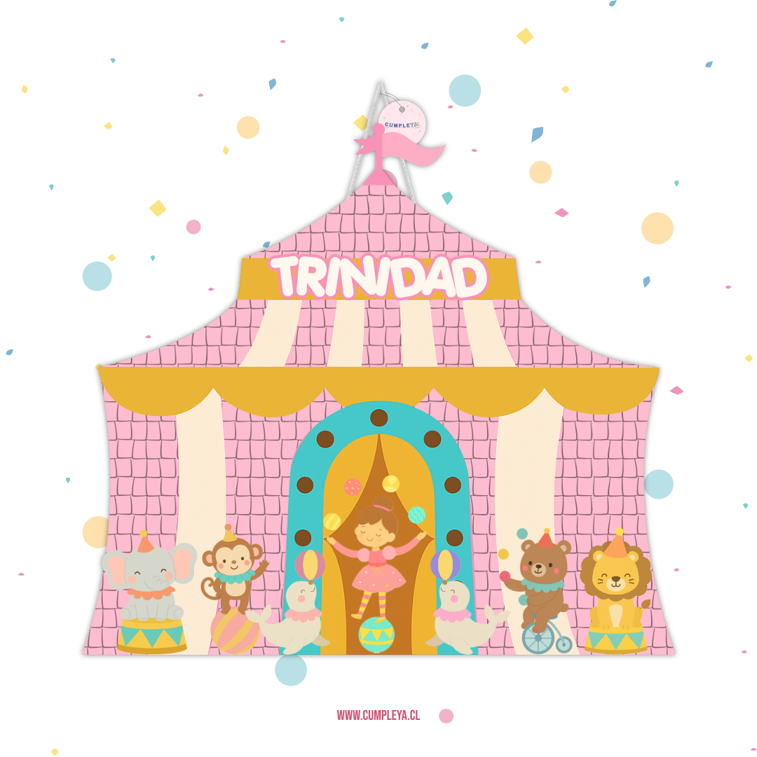 PIÑATA CIRCO ROSADO 40CM PREMIUM