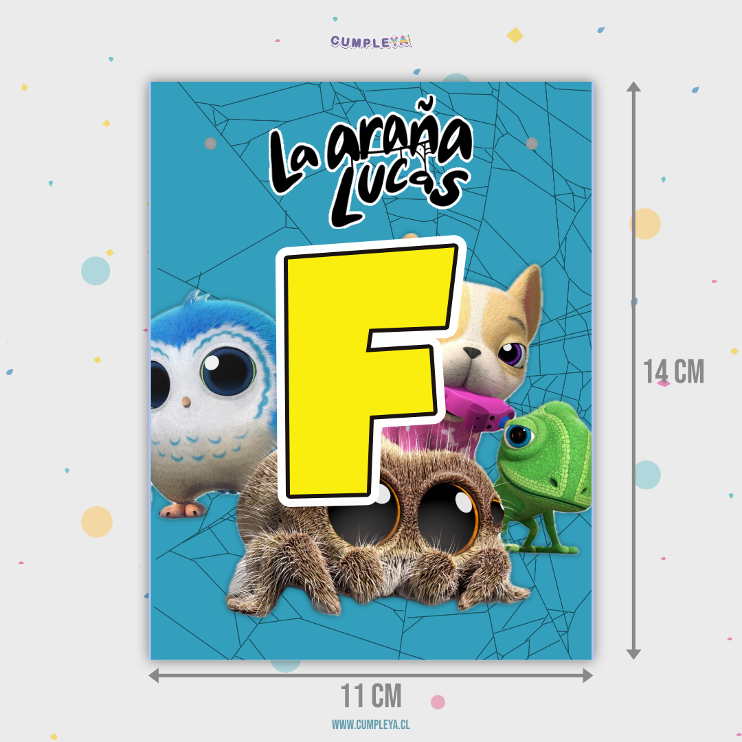 BANDERIN FELIZ CUMPLEAÑOS LA ARAÑA LUCAS