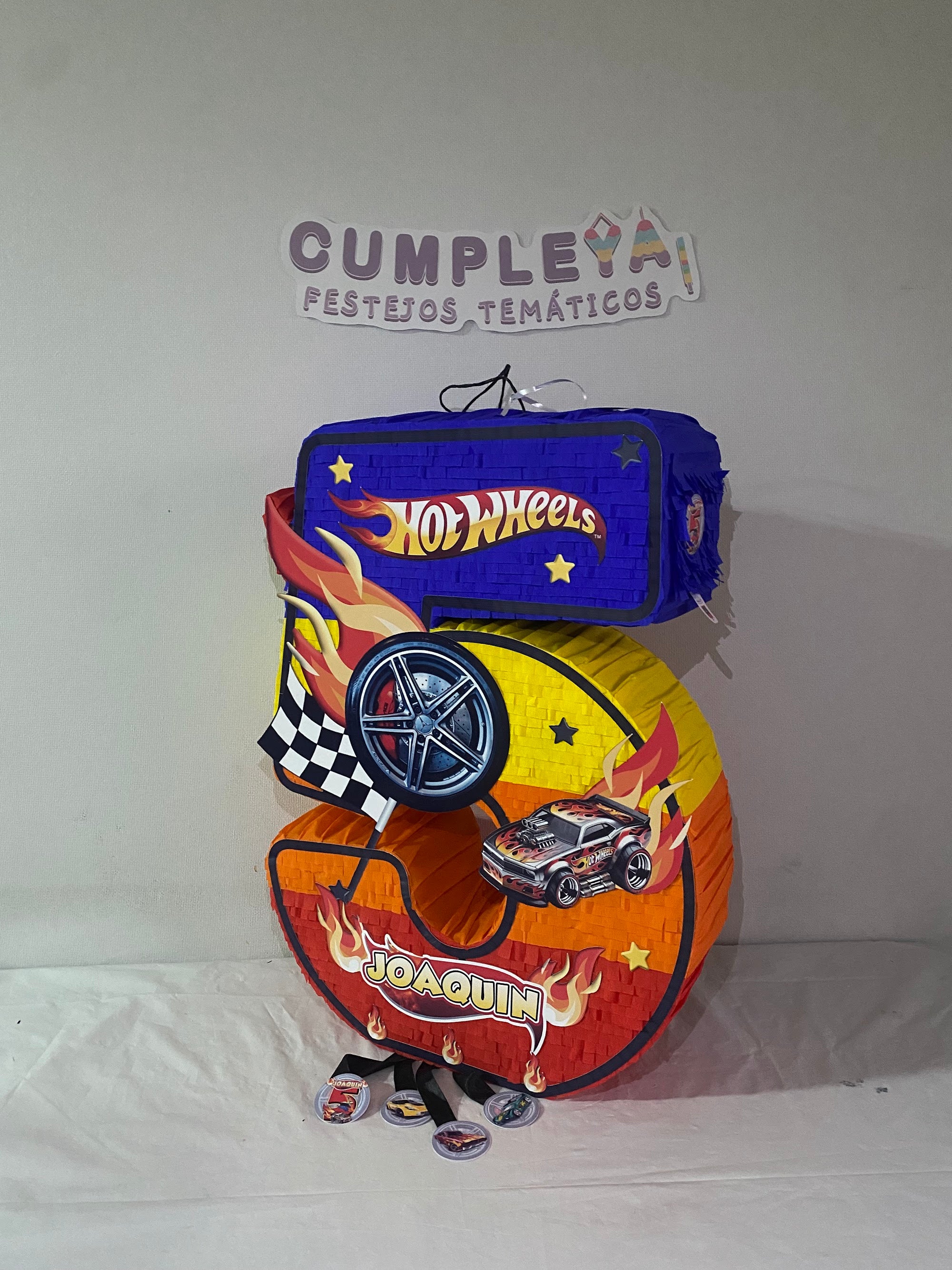 PIÑATA NUMERO 5 HOT WHEELS 60CM PREMIUM