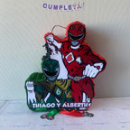 PIÑATA 40 CM POWER RANGER ROJO Y VERDE