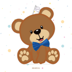 PIÑATA OSO LAZO AZUL