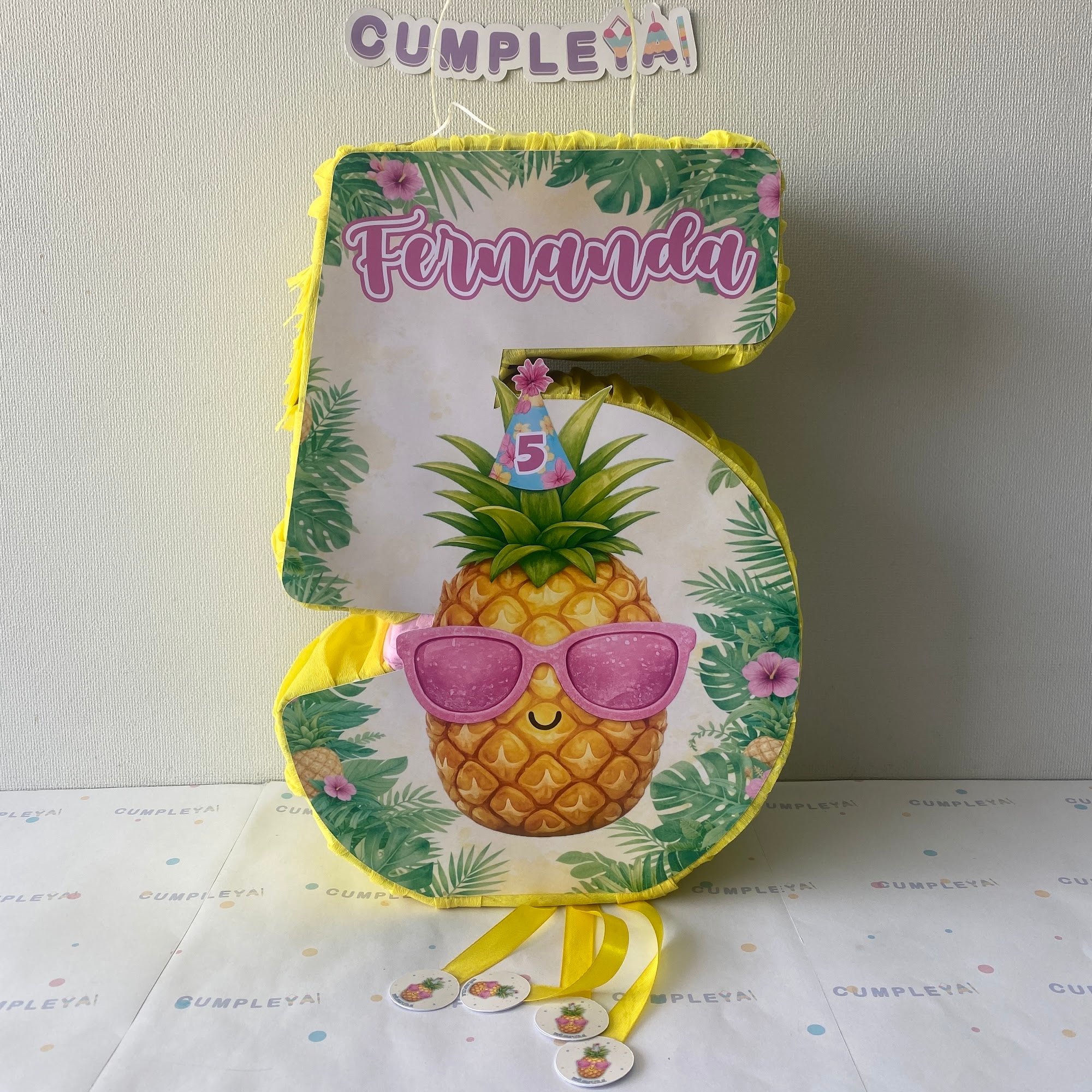 PIÑATA 40 CM NUMERO 5 PIÑA