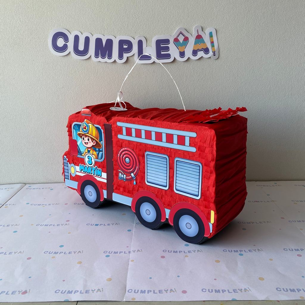 PIÑATA CAMION DE BOMBERO 40CM PREMIUM