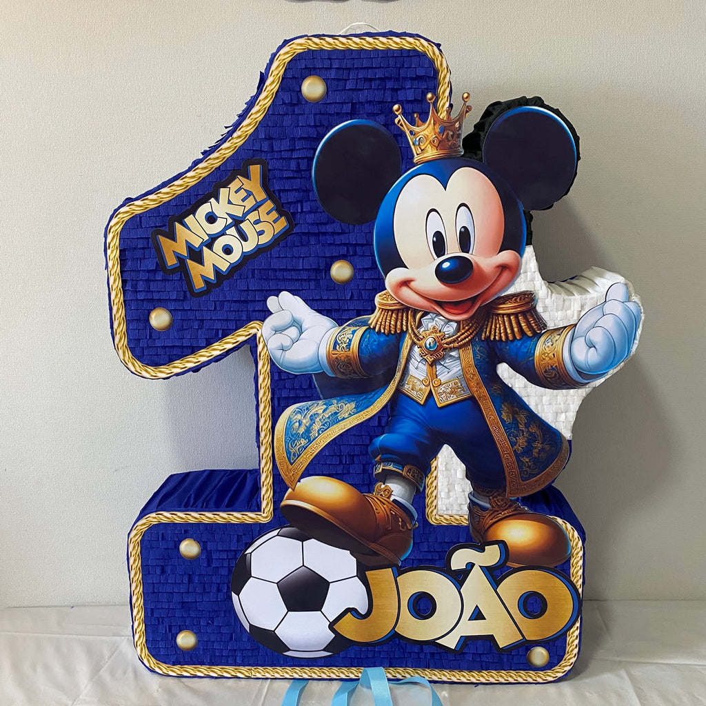 PIÑATA MICKEY REY AZUL FUTBOL 60CM PREMIUM