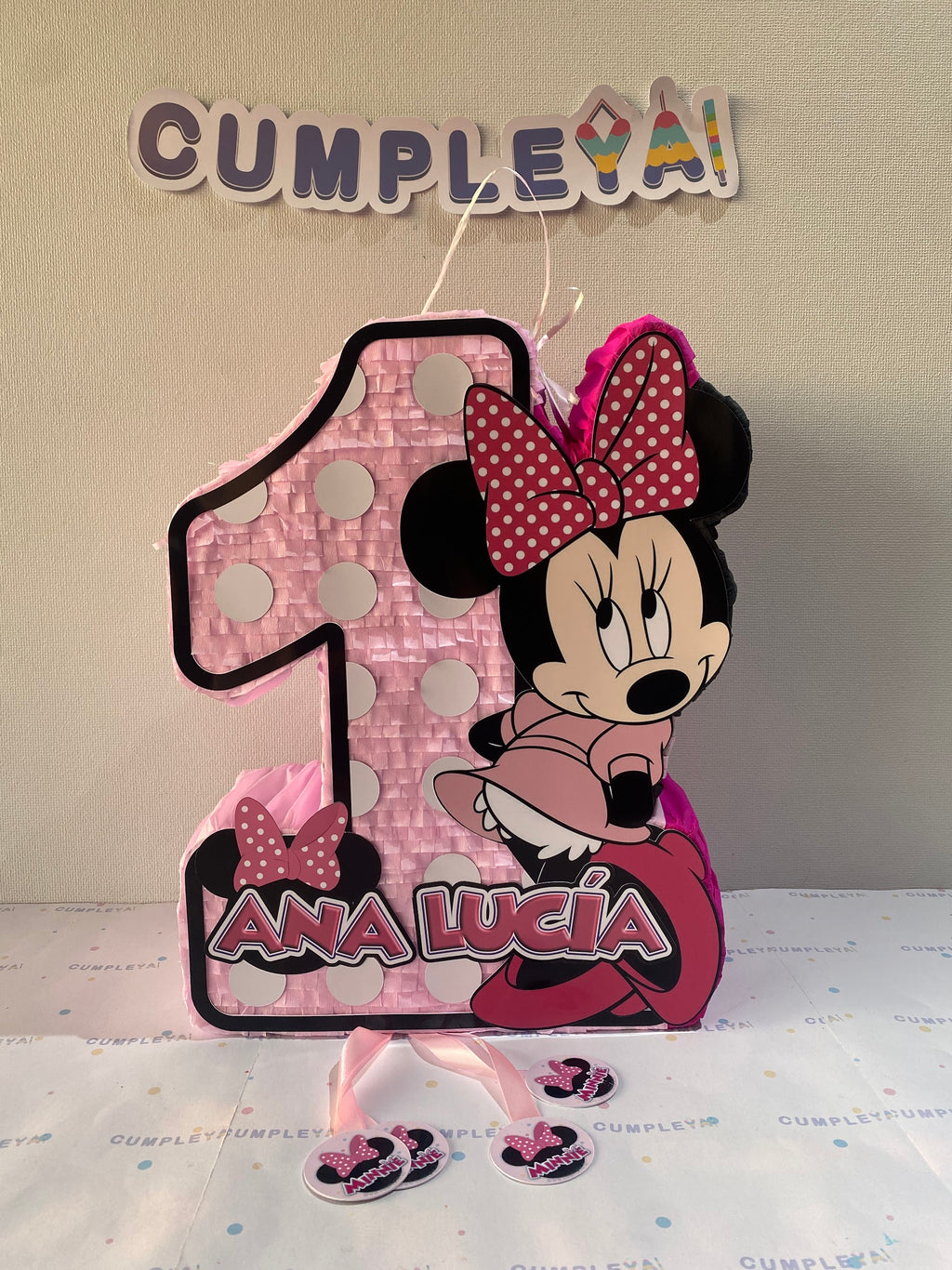 PIÑATA NUMERO 1 MINNIE MOUSE 40CM PREMIUM