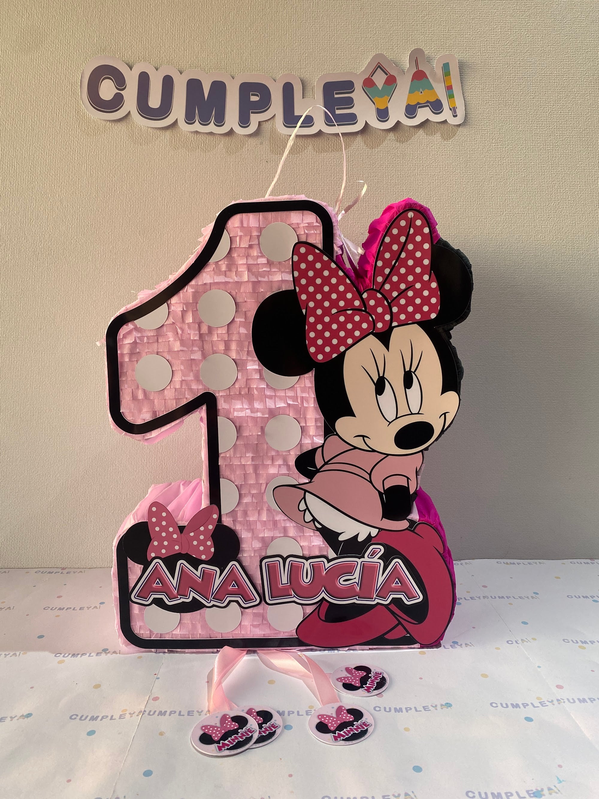 PIÑATA NUMERO 1 MINNIE MOUSE 40CM PREMIUM