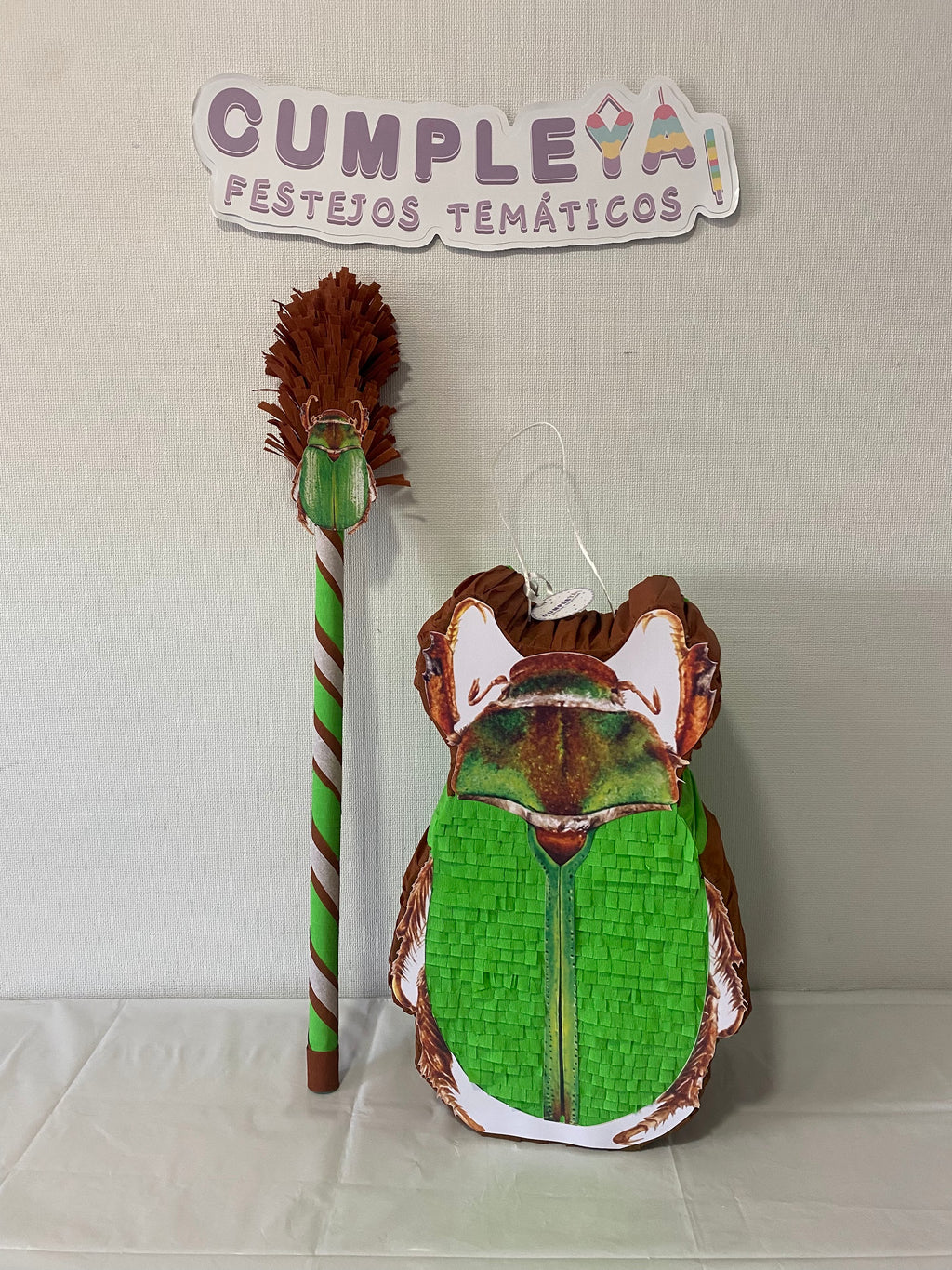PIÑATA ESCARABAJO VERDE 40CM PREMIUM