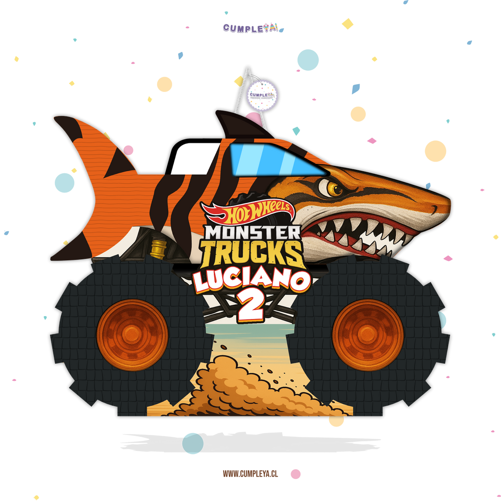 PIÑATA TIBURON MONSTER TRUCK 40CM PREMIUM