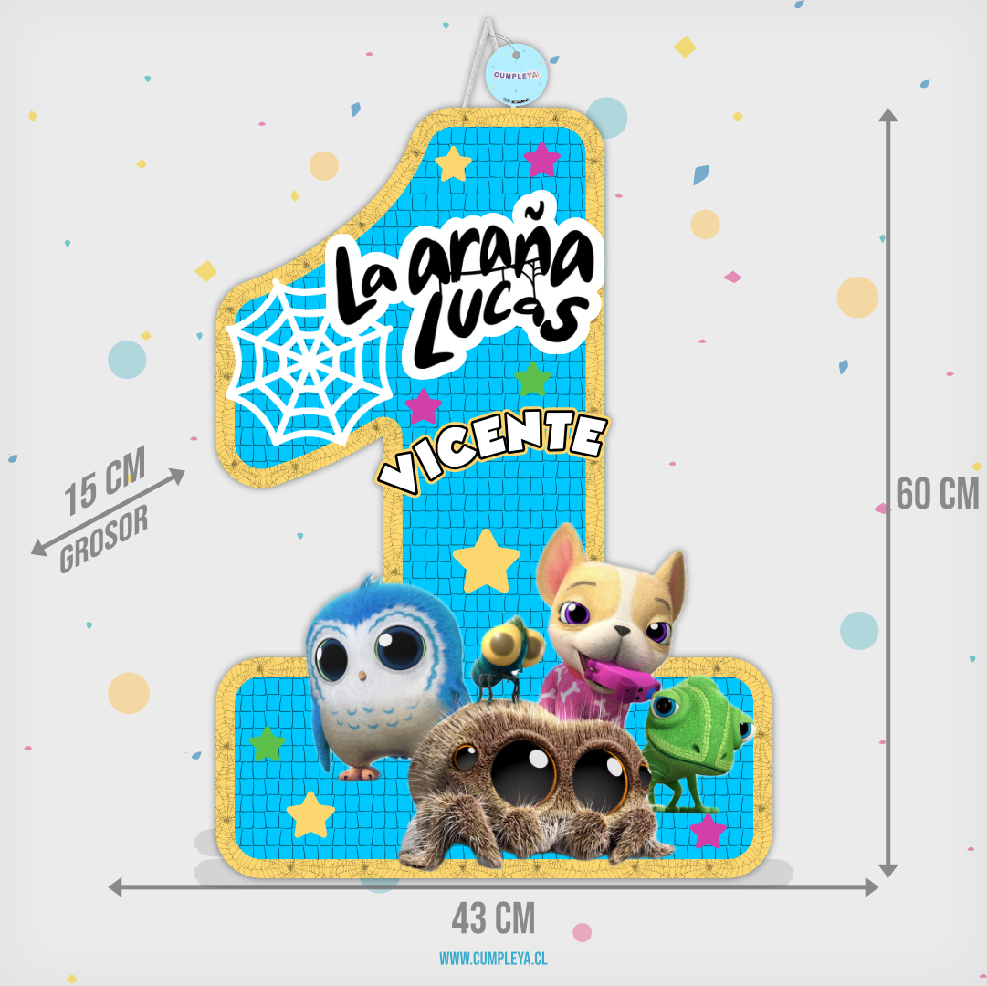 PIÑATA NUMERO UNO LA ARAÑA LUCAS 60CM PREMIUM