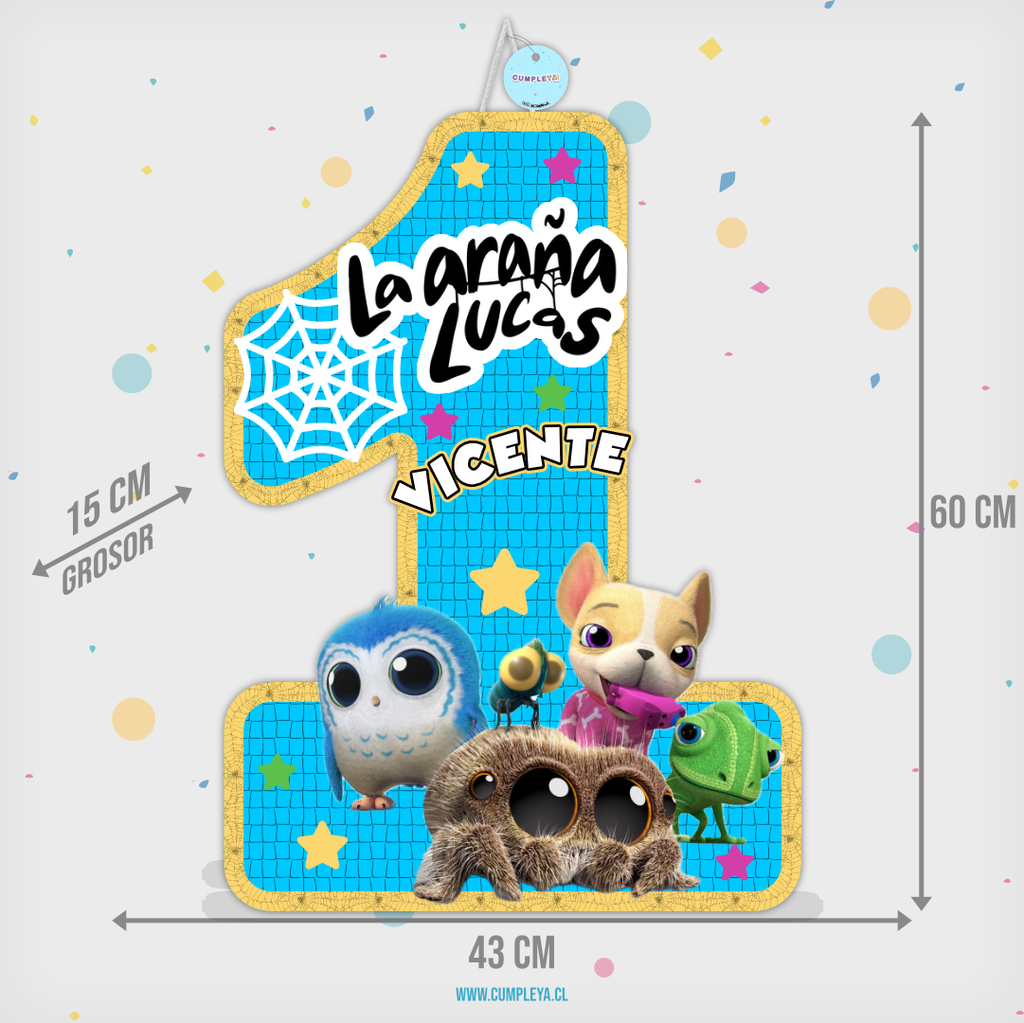 PIÑATA NUMERO UNO LA ARAÑA LUCAS 60CM PREMIUM