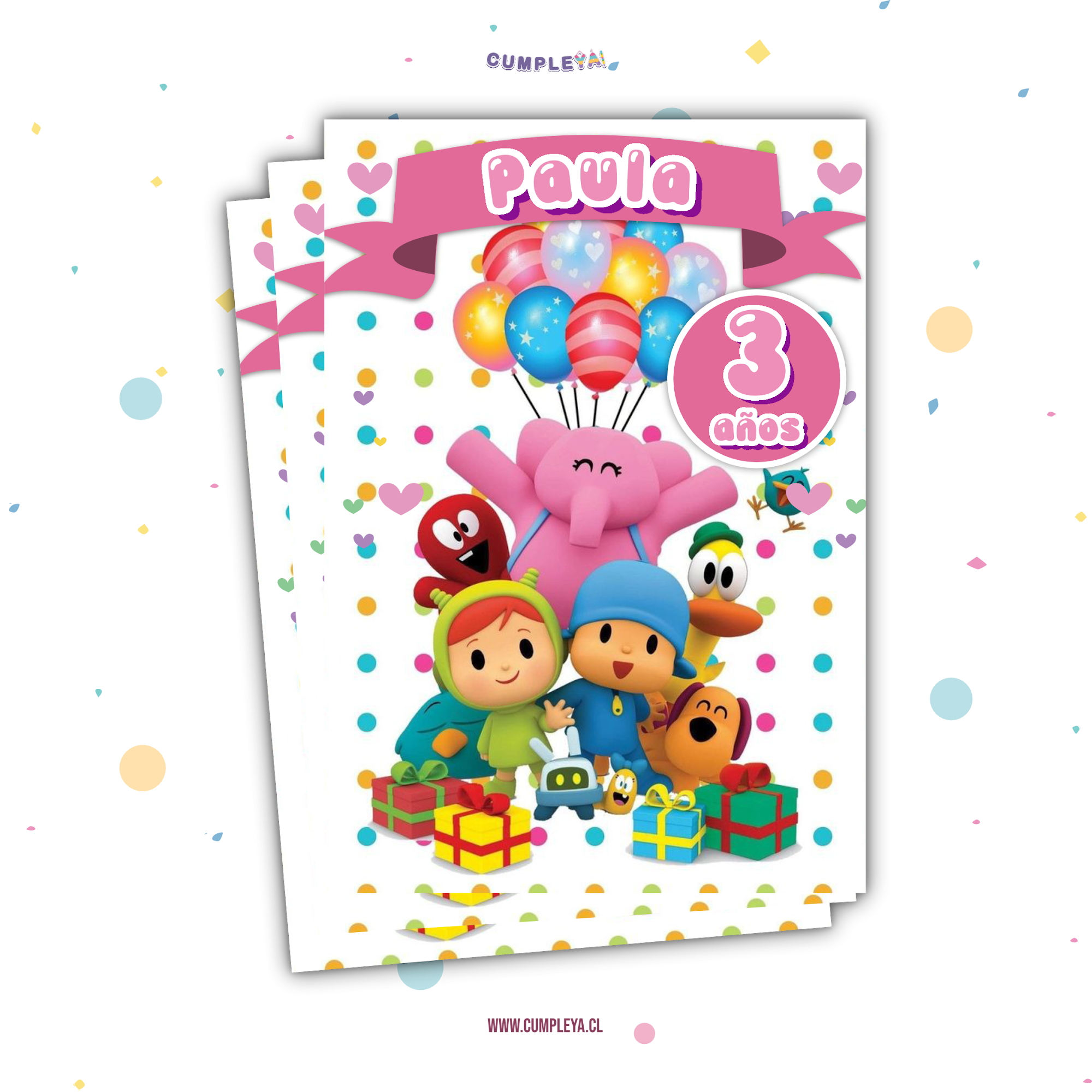 STICKER POCOYO Y SUS AMIGOS PARA BOLSA SORPRESA 14X20CM TEMÁTICO