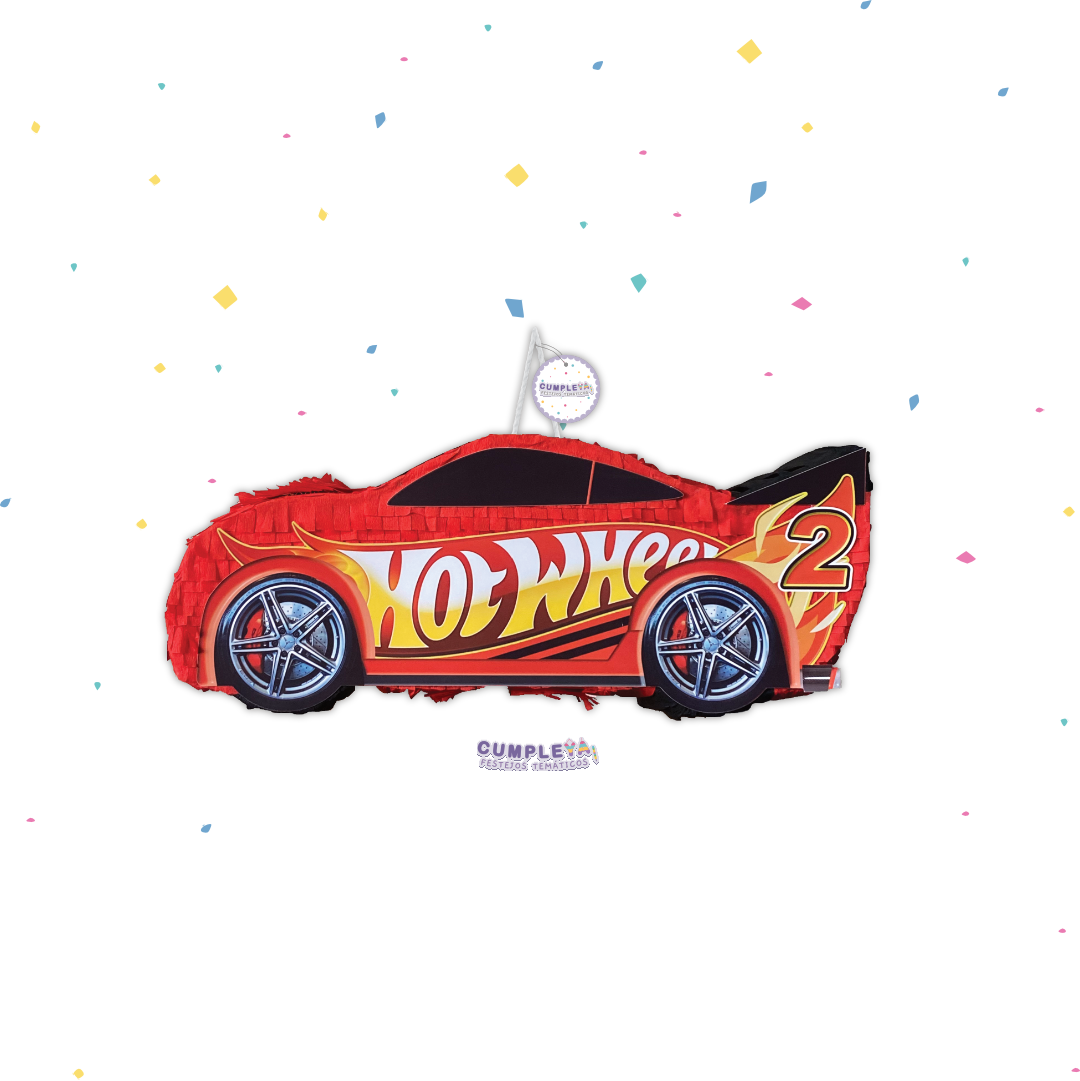 PIÑATA AUTO ROJO HOT WHEELS 40CM PREMIUM