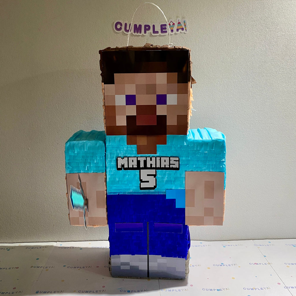 PIÑATA STEVE DE MINECRAFT 60CM PREMIUM