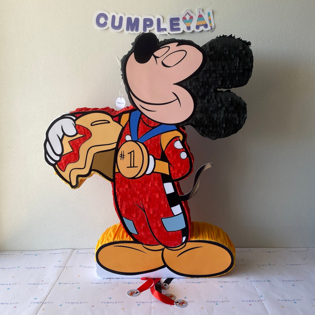 PIÑATA MICKEY AUTO DE CARRERA 60CM PREMIUM