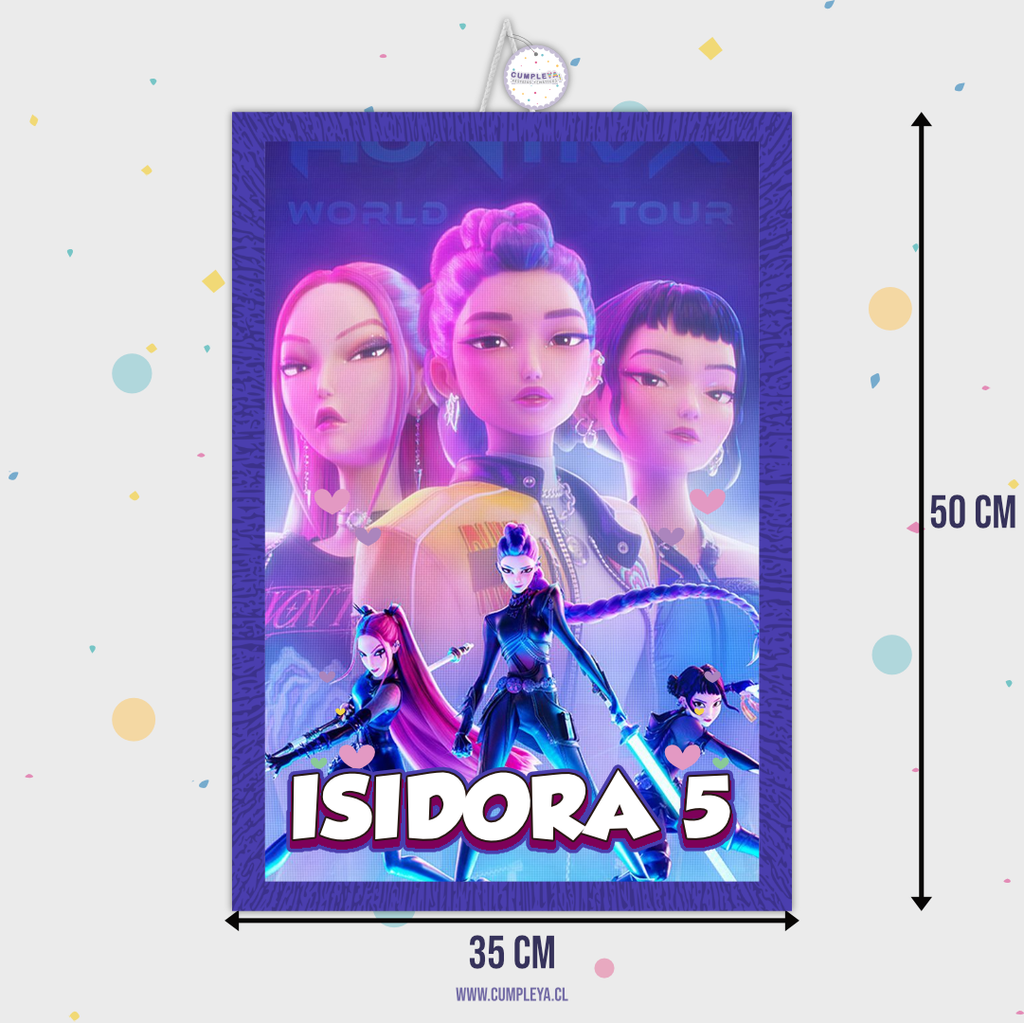 PIÑATA LAS GUERRERAS K-POP RECTANGULAR EXPRÉS 50CM