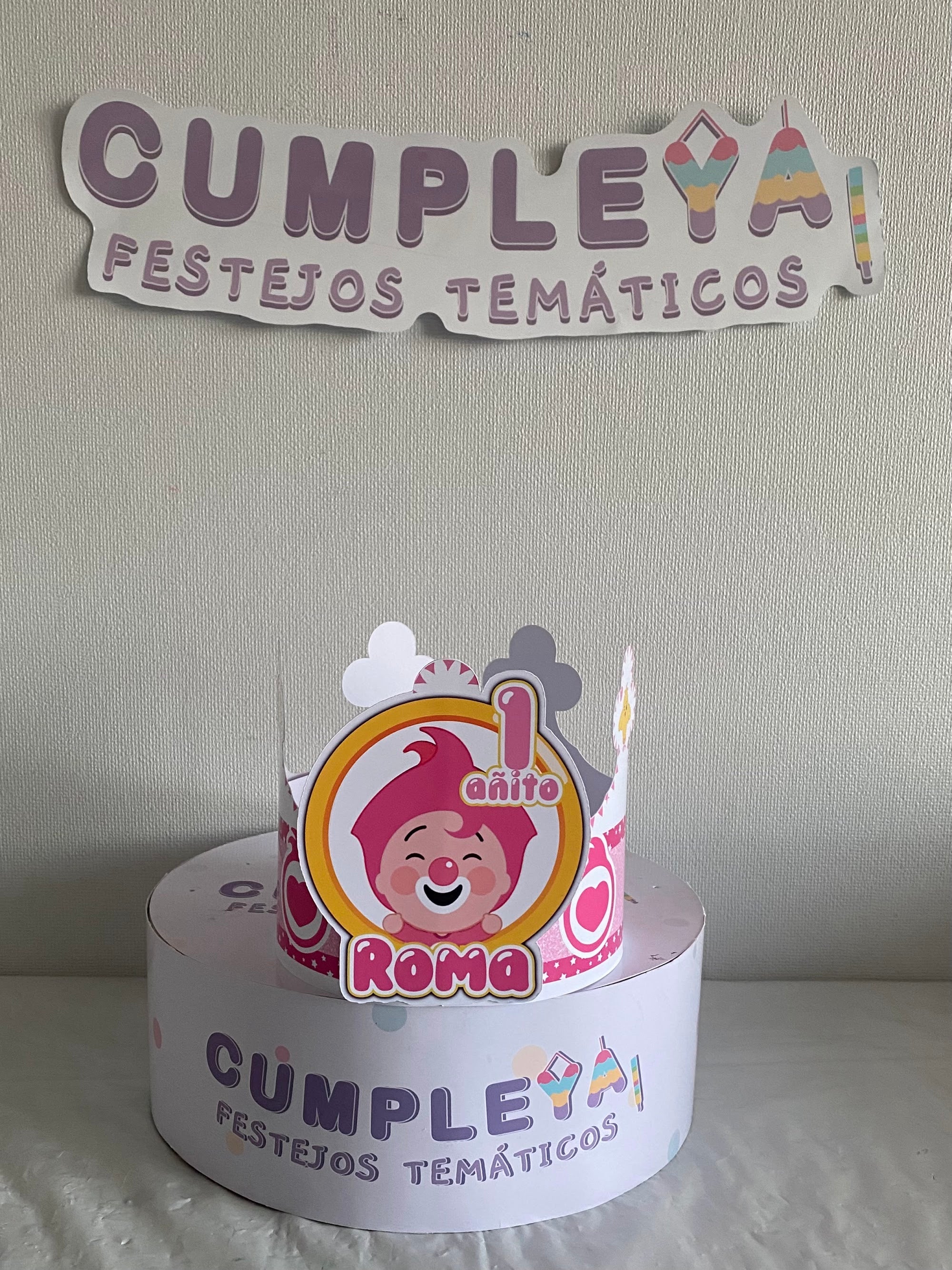 CORONA PLIM PLIM ROSADO 62X14CM