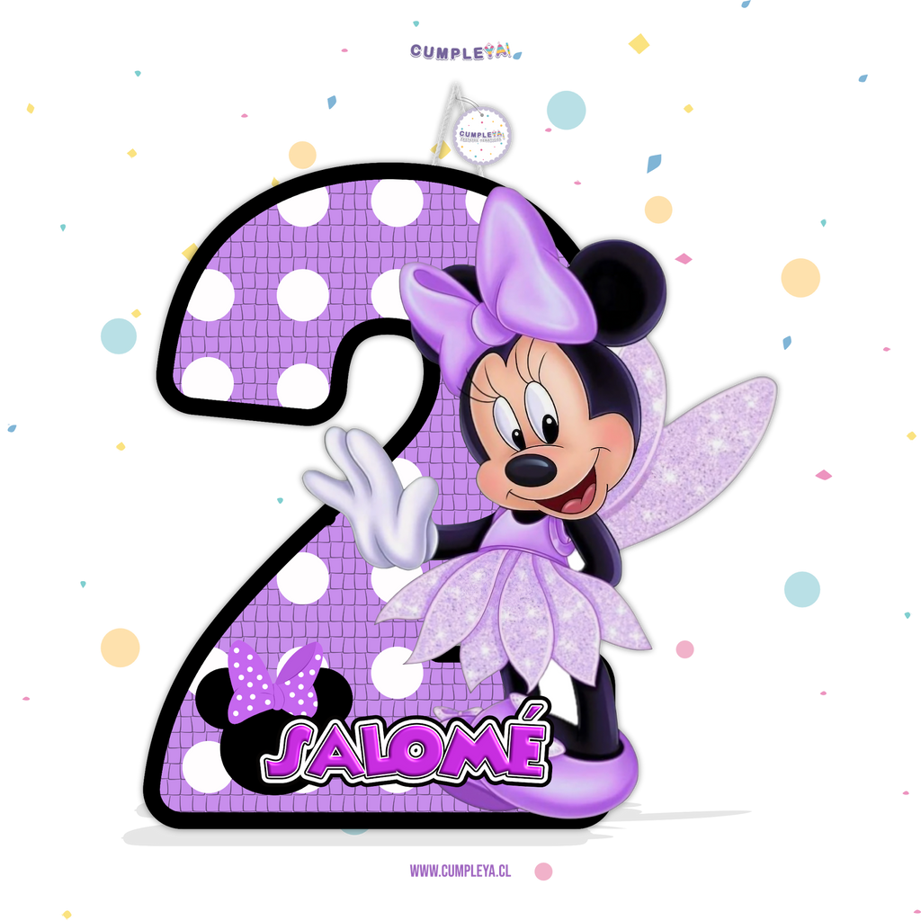 PIÑATA NUMERO 2 MINNIE HADA 40CM PREMIUM