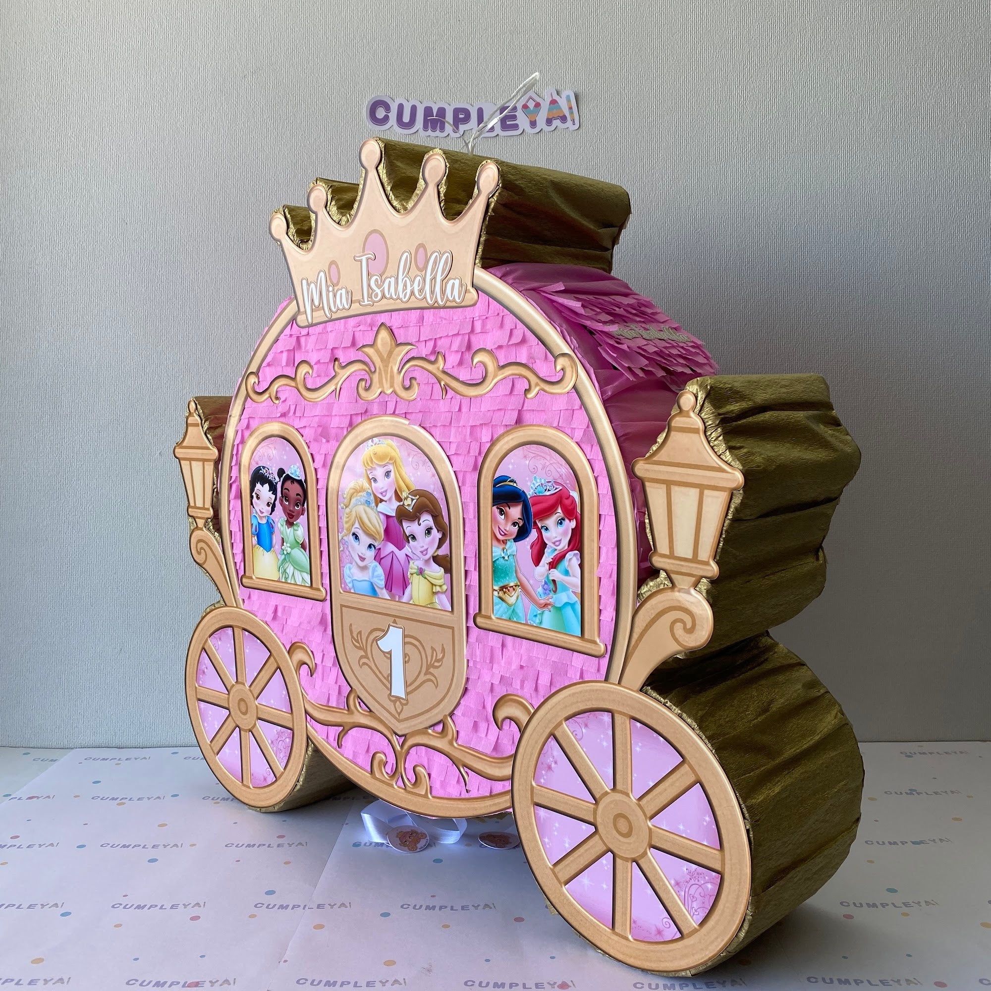 PIÑATA CARROZA PRINESAS DE DISNEY BEBE 60CM PREMIUM