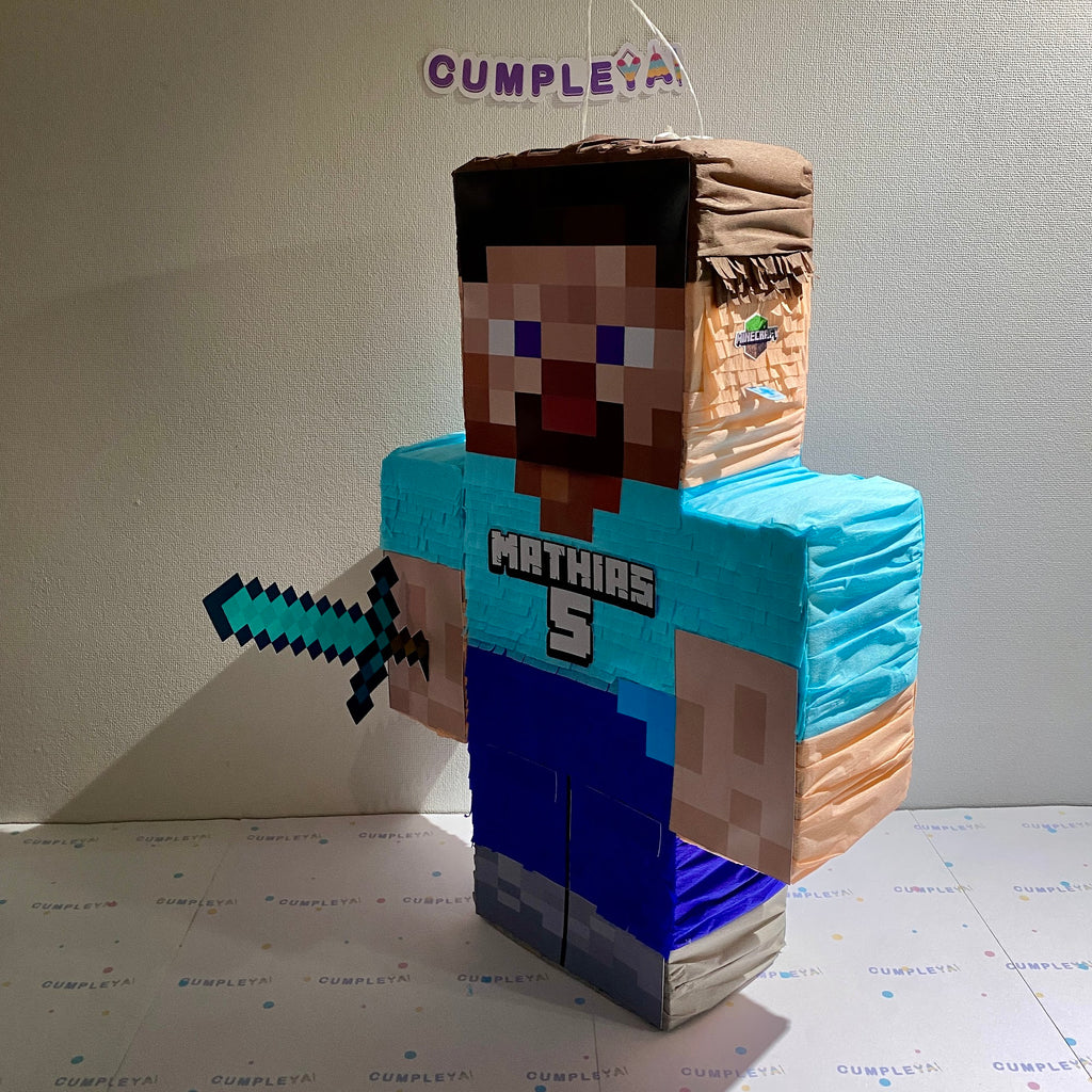 PIÑATA STEVE DE MINECRAFT 60CM PREMIUM