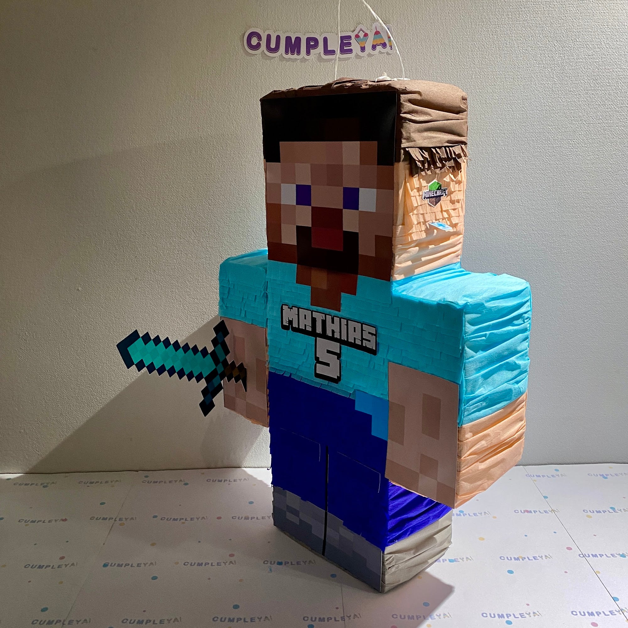 PIÑATA STEVE DE MINECRAFT 60CM PREMIUM
