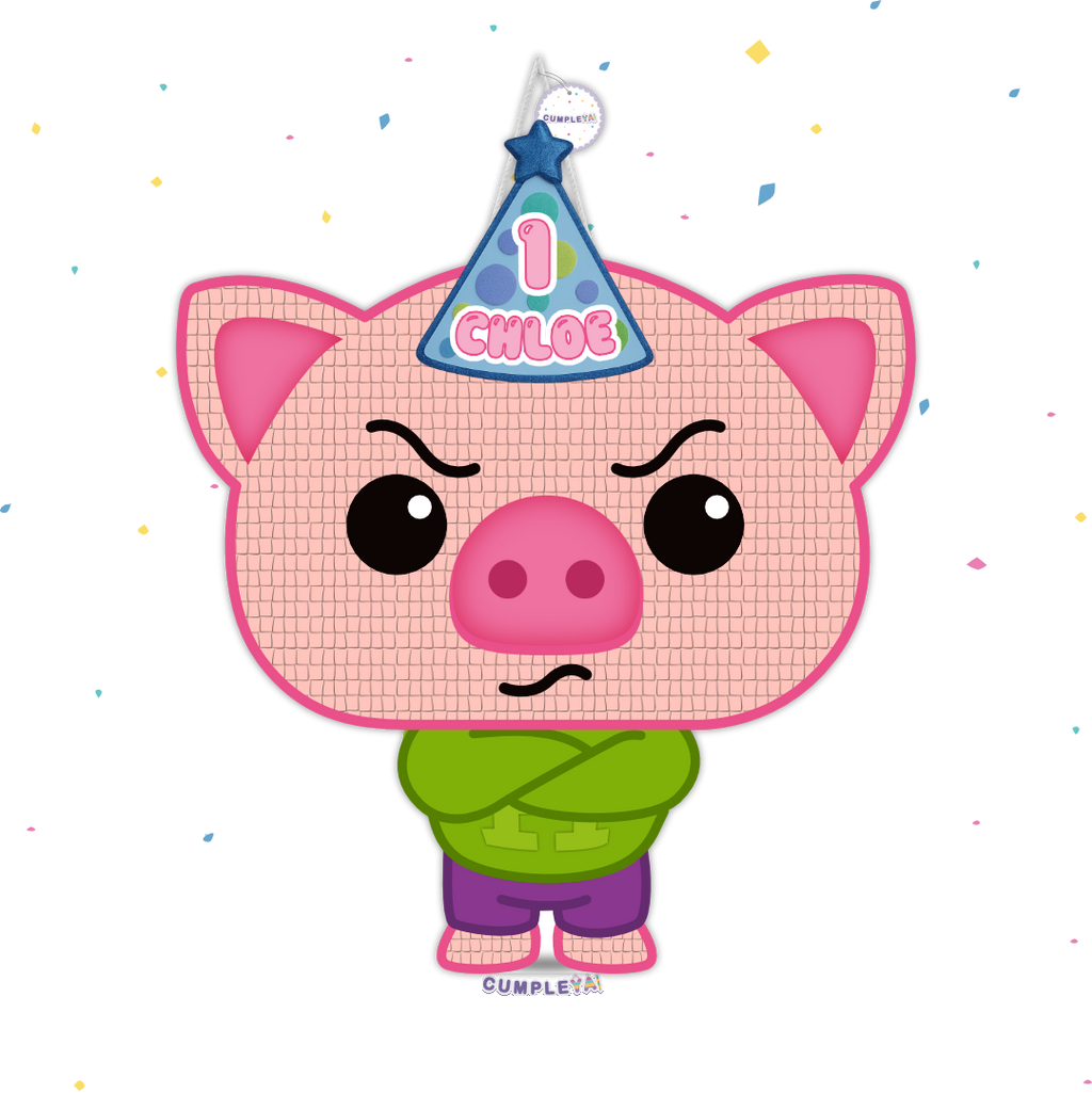 PIÑATA CERDITO HOGGIE 60CM PREMIUM