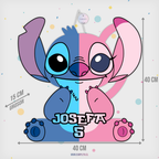PIÑATA 40 CM STITCH Y ANGELA MANOS ARRIBA