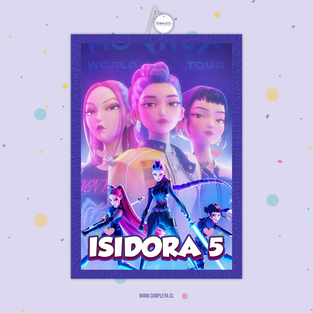 PIÑATA LAS GUERRERAS K-POP RECTANGULAR EXPRÉS 50CM