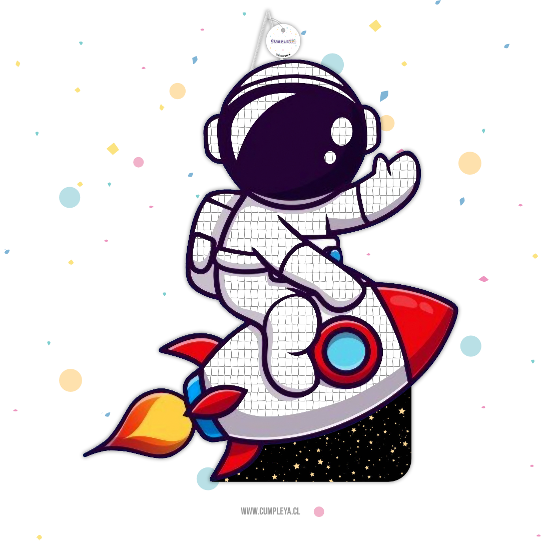 PIÑATA ASTRONAUTA CON COHETE 60CM PREMIUM