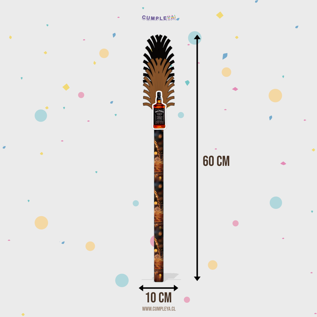 BASTÓN BOTELLA JACK DANIELS TEMÁTICO PARA PIÑATA