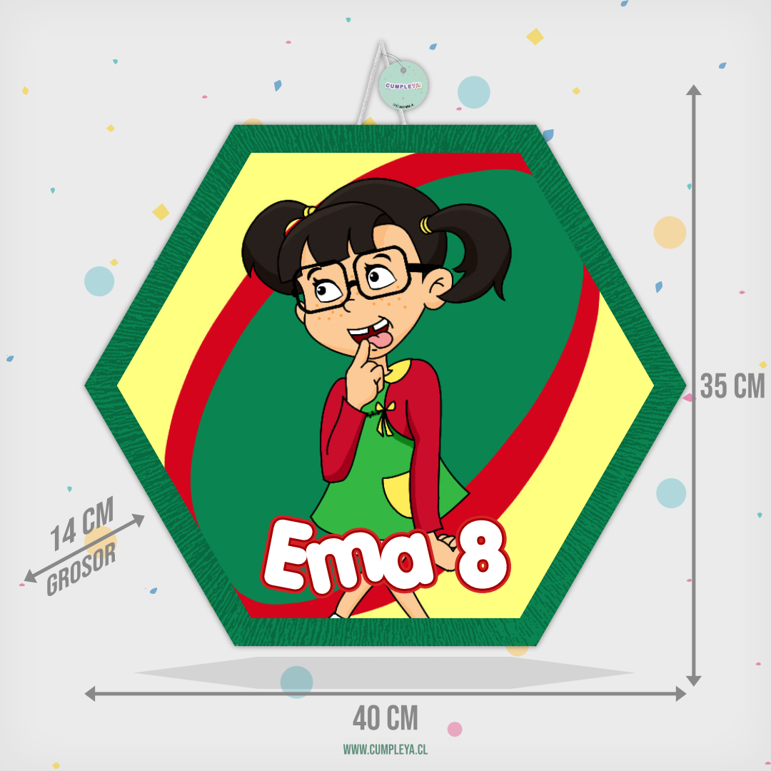 PIÑATA CHILINDRINA HEXAGONAL EXPRÉS 40CM