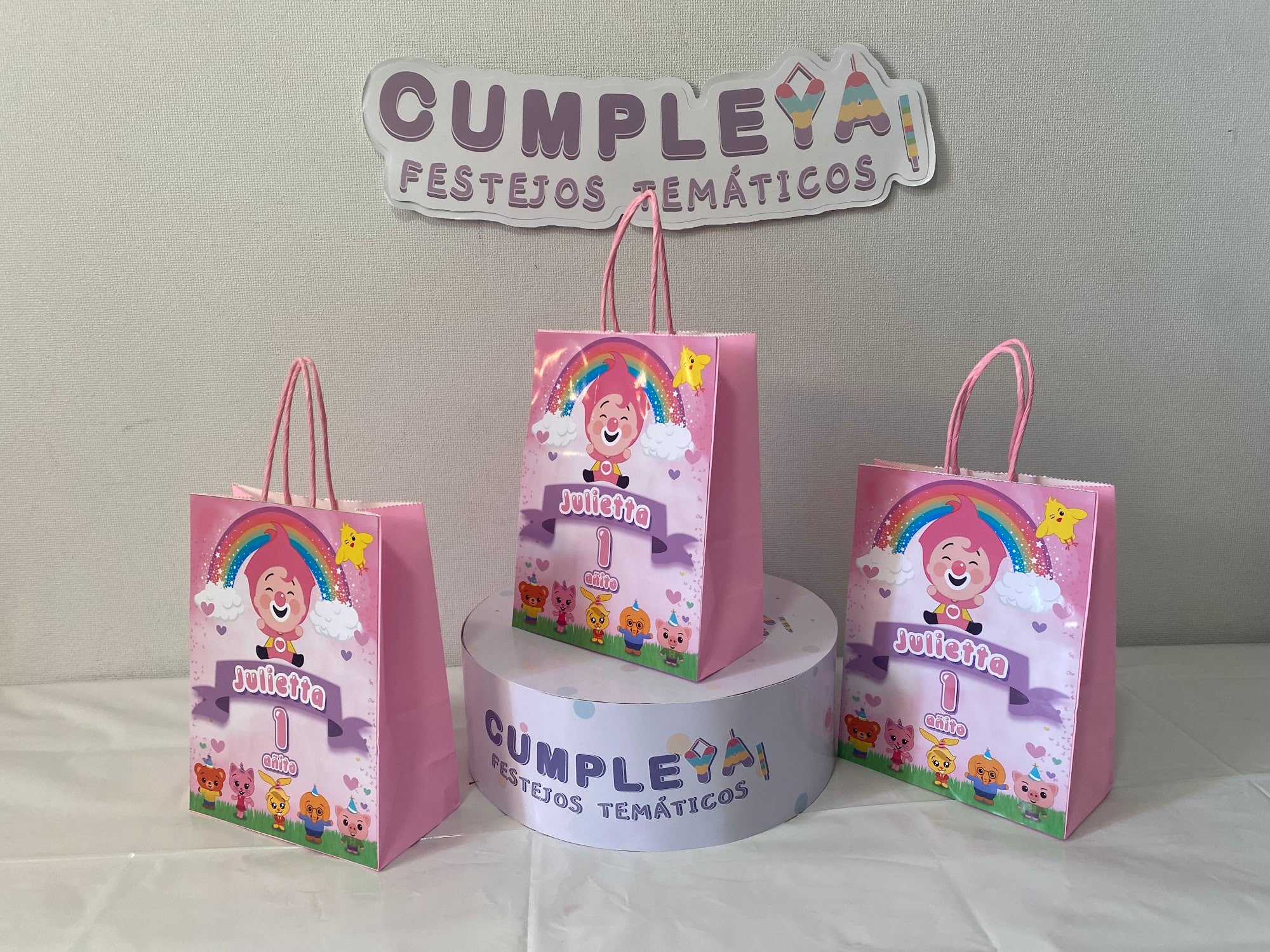 BOLSA SORPRESA 16 × 21 × 8 CM PLIM PLIM ROSADO Y SUS AMIGOS
