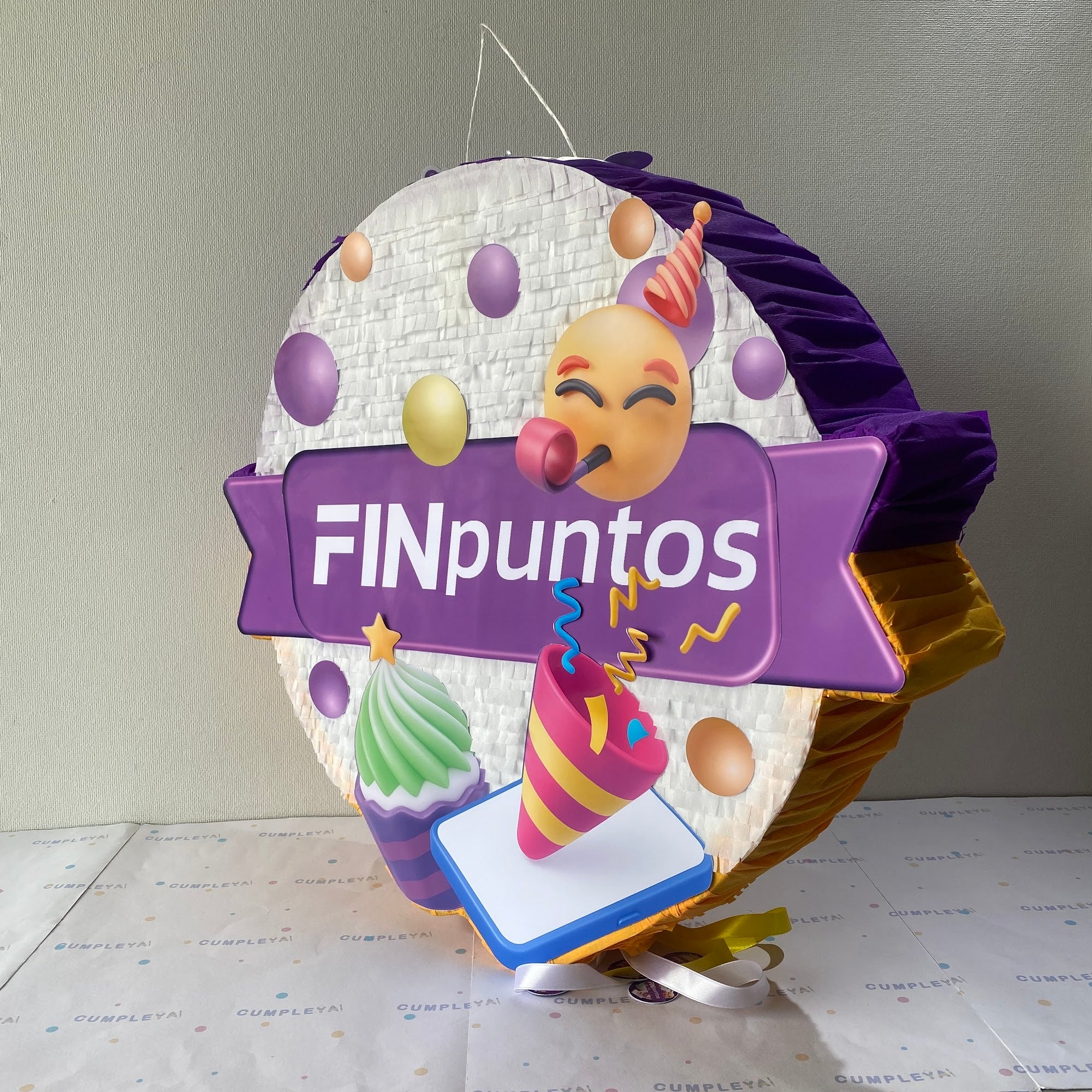 PIÑATA PERSONALIZADA CORPORATIVA DE LA EMPRESA FINFAST 60CM PREMIUM