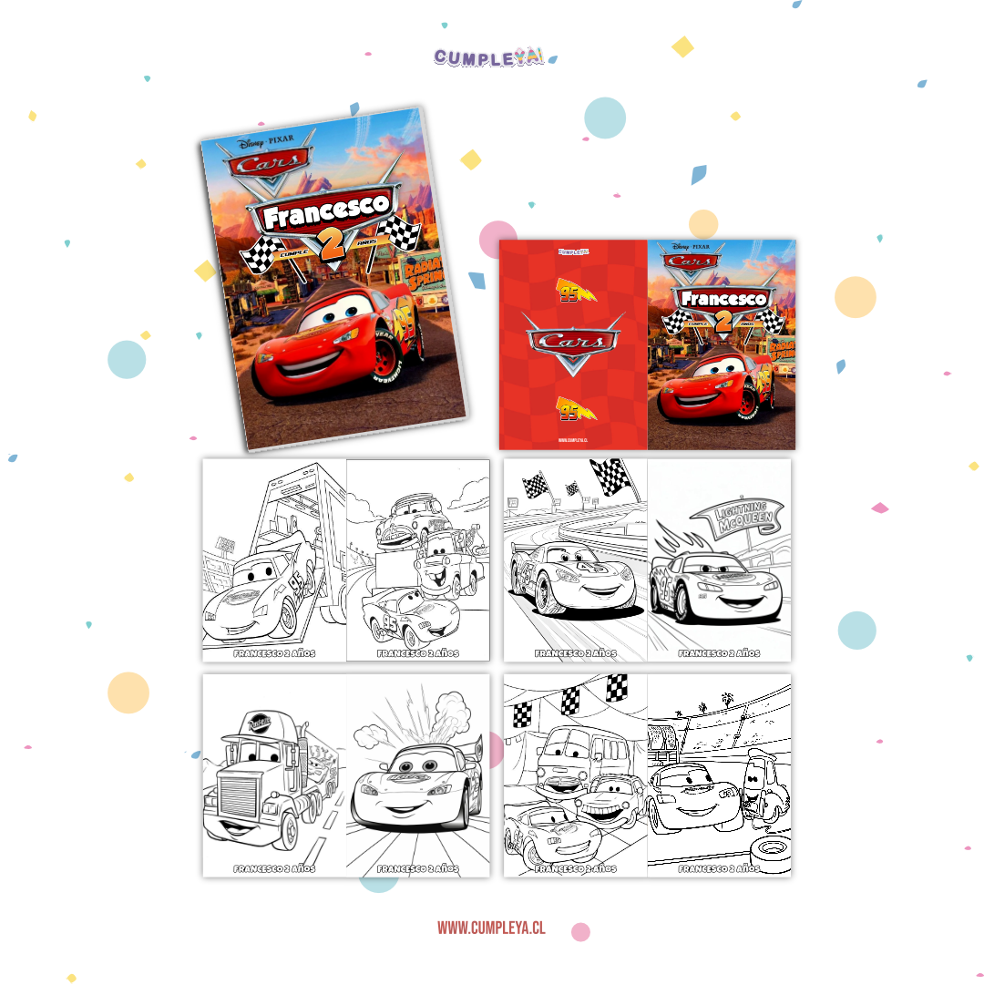 LIBRITO PARA COLOREAR CARS 8 PAGINAS 11X15CM