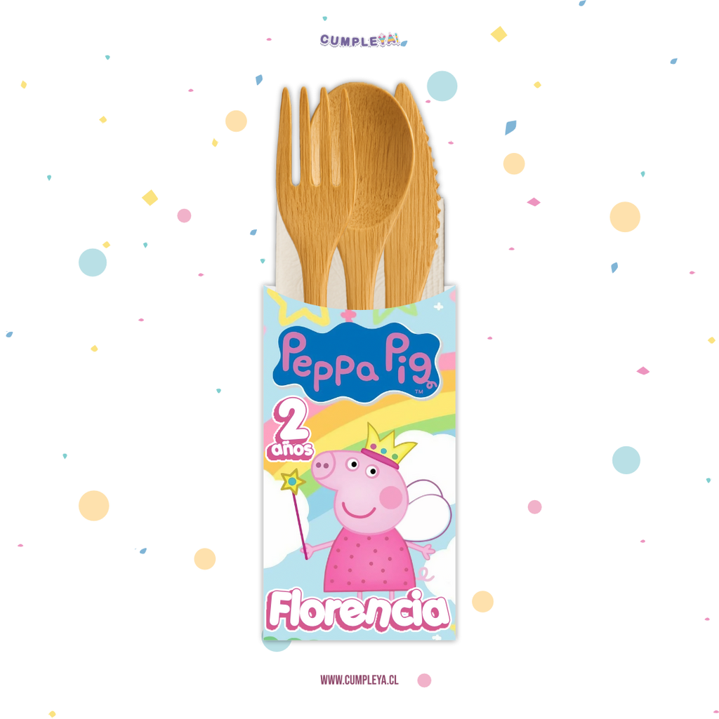 PORTA CUBIERTO PEPPA PIG HADA 7X13CM TEMÁTICO