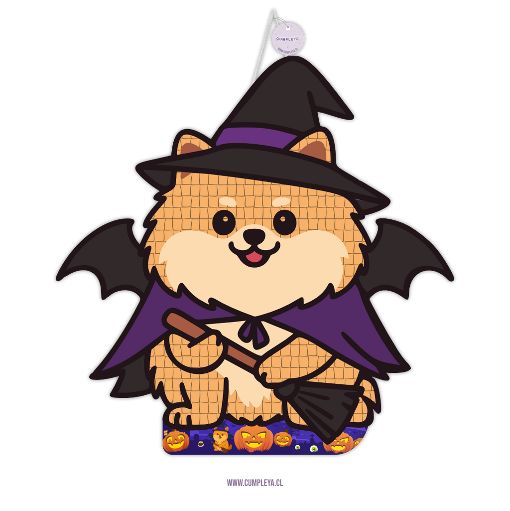 PIÑATA PERRITO POMERANIA HALLOWEEN 40CM PREMIUM