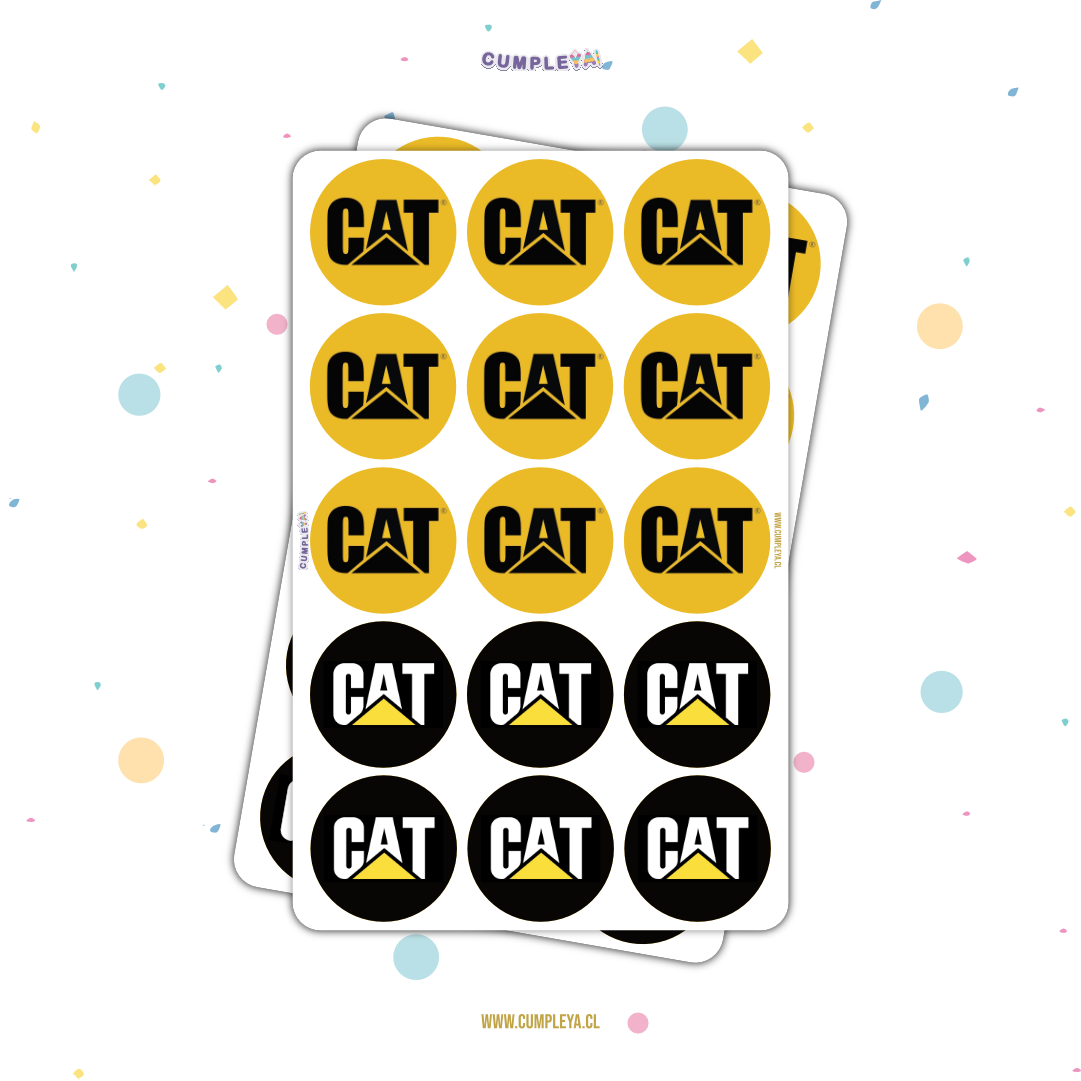 30 STICKER CIRCULARES 5 X 5 CM CAT