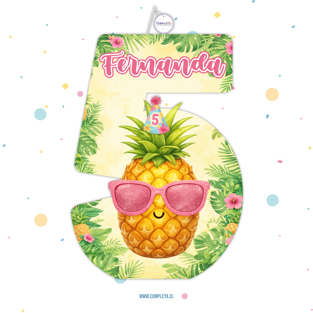 PIÑATA 40 CM NUMERO 5 PIÑA