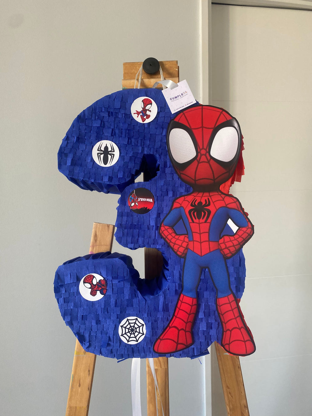 PIÑATA SPIDER-MAN SPIDEY NIÑO NÚMERO 3 40CM PREMIUM