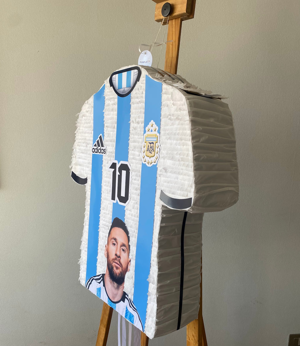 PIÑATA CAMISA DE MESSI CON CARA DE MESSI 60CM PREMIUM