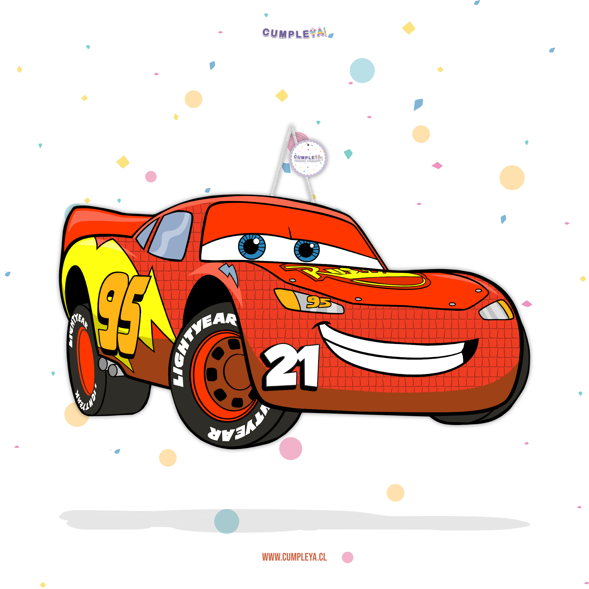 PIÑATA RAYO MCQUEEN 40CM PREMIUM