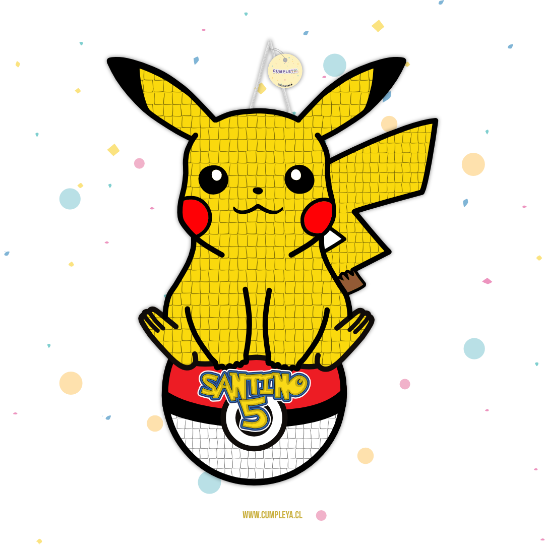 PIÑATA PIKACHU CON POKEBOLA 40CM PREMIUM